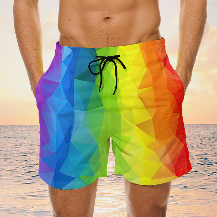 Lgbt Pride Swim Trunks Beach Shorts, Gay Beach Shorts, Men's Swim Shorts