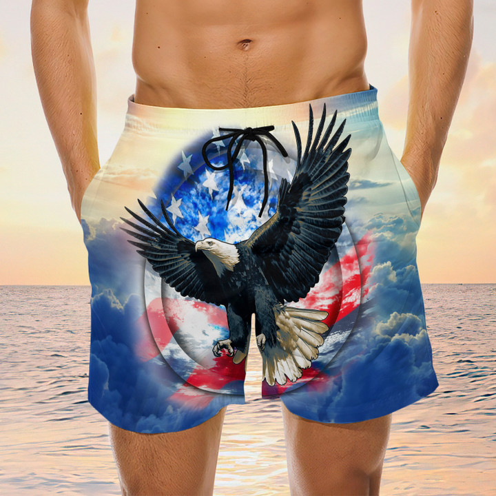 Eagle Mens Boardshorts, American Eagle Shorts, Gifts For Men Eagle Swim Shorts