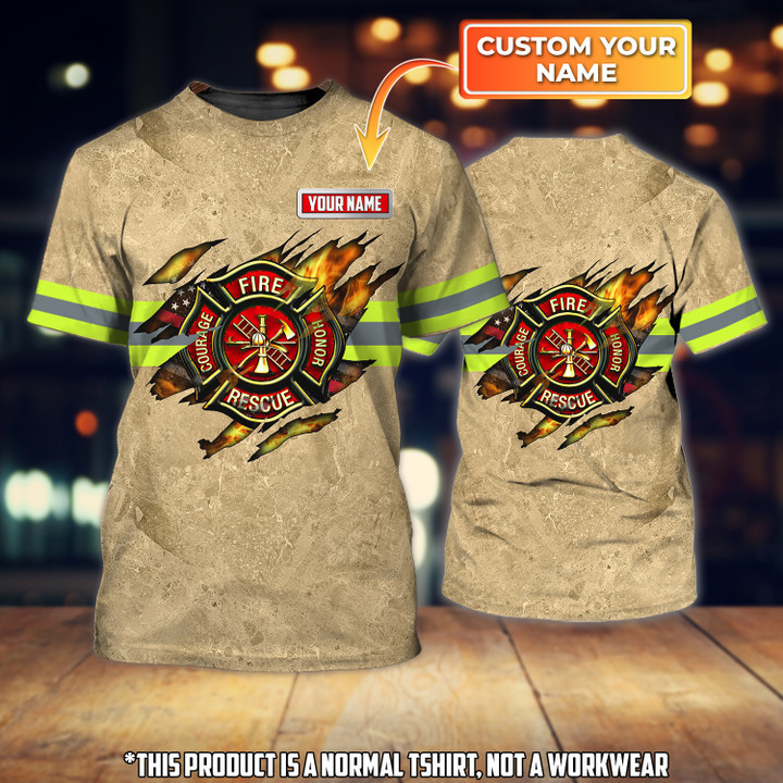 Firefighter S3 Personalized Name 3D Tshirt
