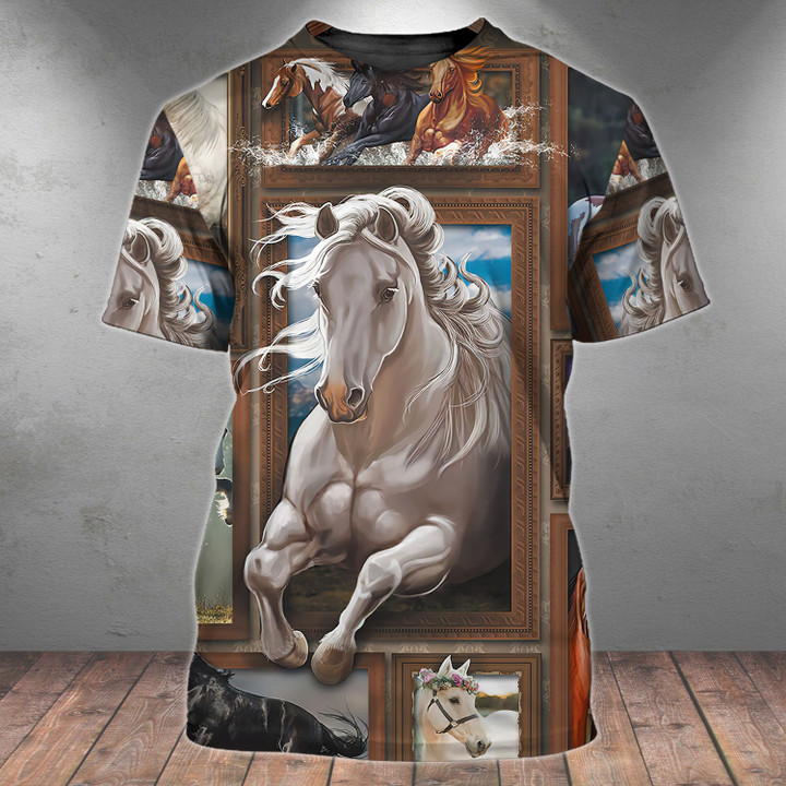 Horse White A1 3d Full Print