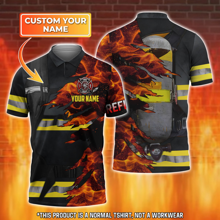 Firefighter Tt1 Personalized Name 3D Polo Shirt