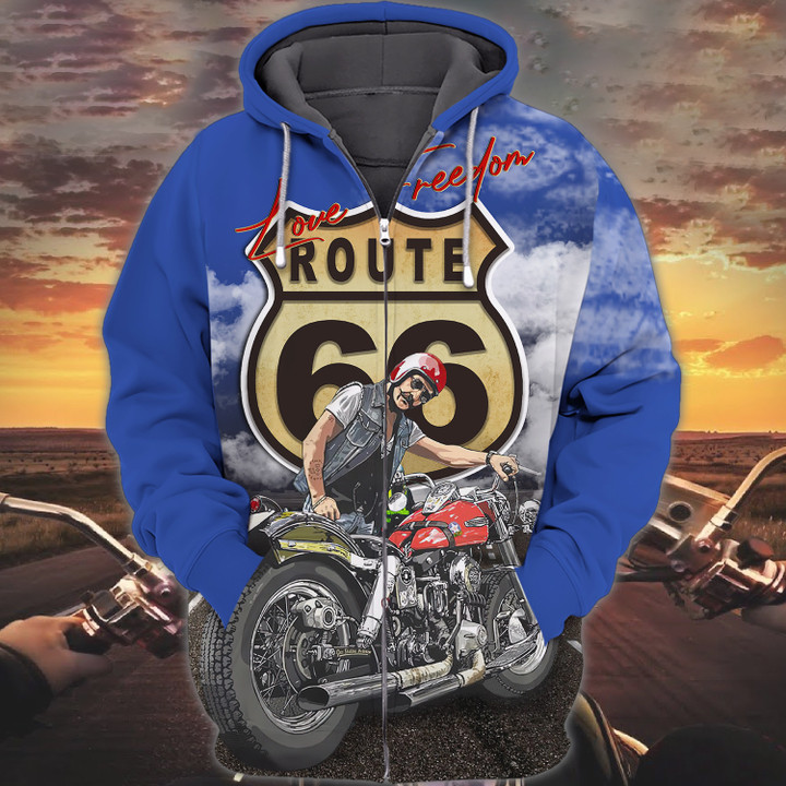 This Biker Conquers Route 66 3D Full Print 1007