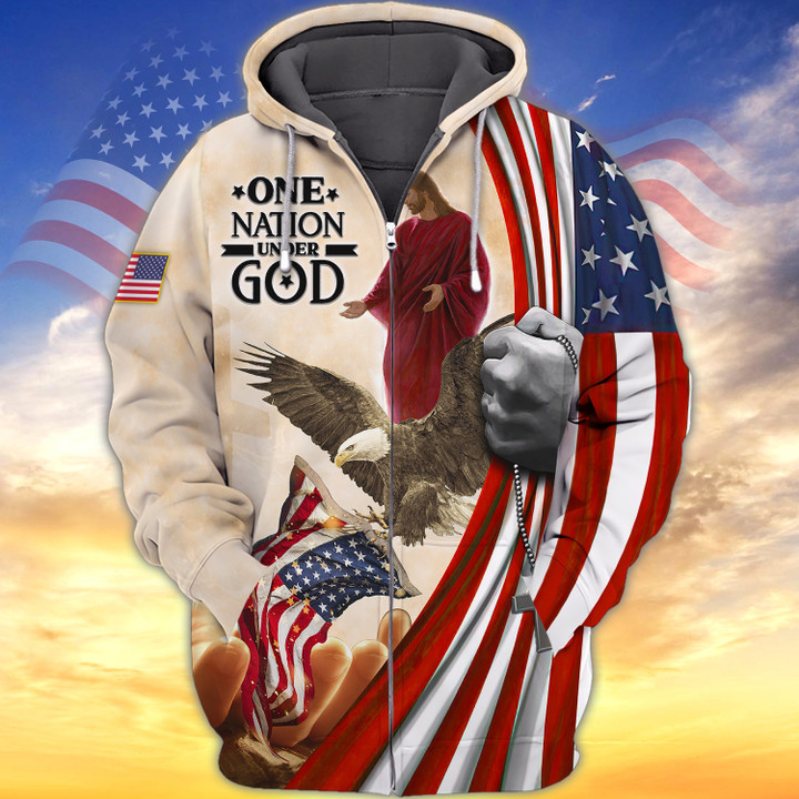 One Nation Under God 3d Full Print Shirts 41