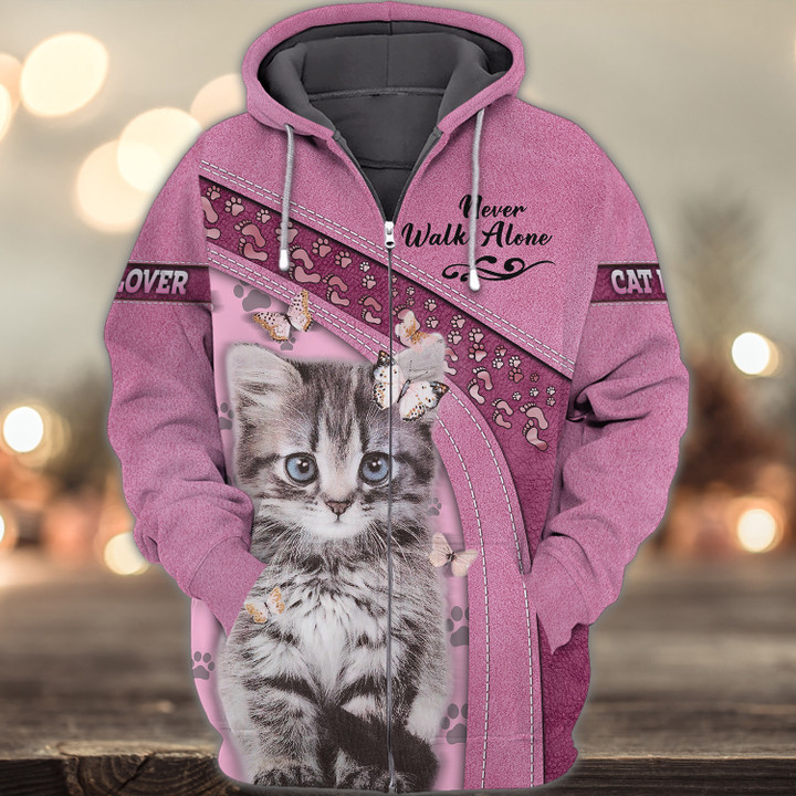 Love Kittens Pink Never Walk Alone 3D Full Print Shirts 1106