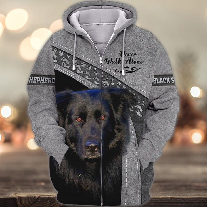 Dutch Shepherd Love Grey Never Walk Alone 3D Full Print Shirts 1233