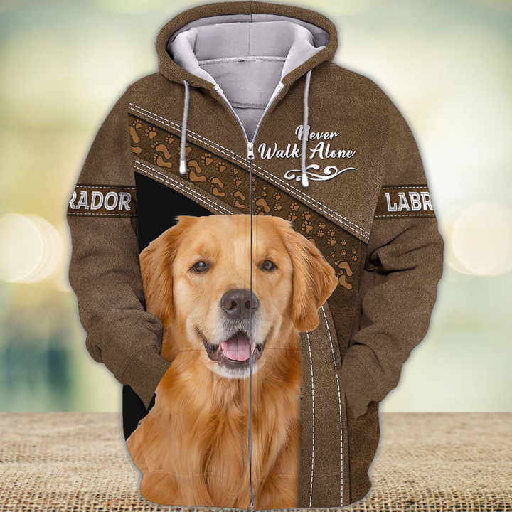 Caramel Labrador Love Never Walk Alone 3D Full Print Shirts 1248