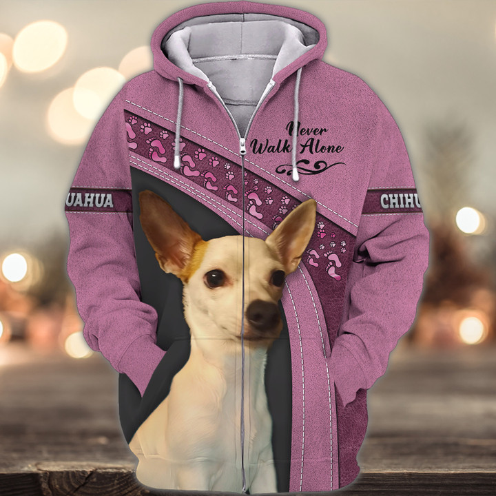 Chihuahua Love Never Walk Alone 3D Full Print Shirts 1376