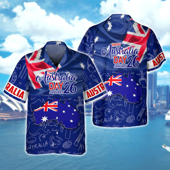 Happy Australia Day 3D Full Print Shirts Tad 70