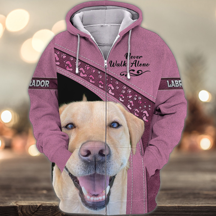 Labrador Love Never Walk Alone 3D Full Print Shirts 1471