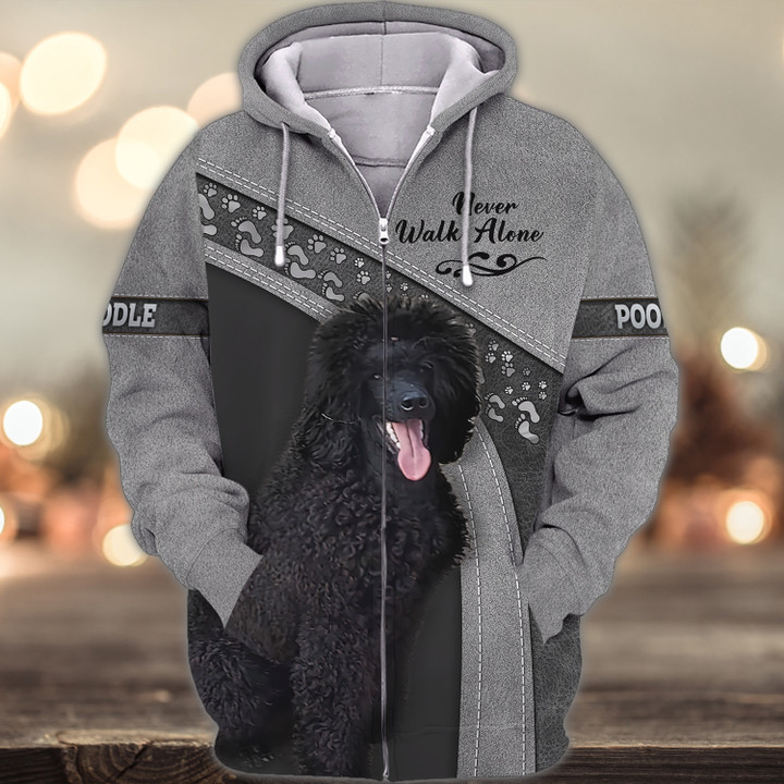 Poodle Never Walk Alone 3D Full Print Shirts 1536