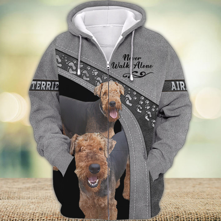 Airedal And Welch terrier Never Walk Alone 3D Full Print Shirts 1682