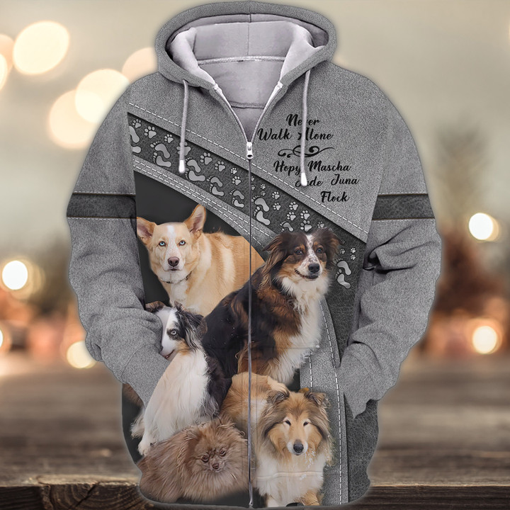 Dogs Lover Never Walk Alone 3D Full Print Shirts 1703