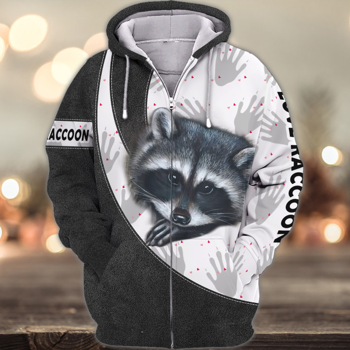 Raccoon Love 3D Full Print Shirts 1731
