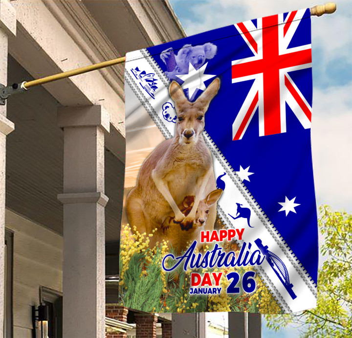 Kangaroo Australia Flag Happy Australia Day