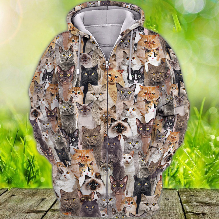 Watercolor Cats Love Kitten Meowy 3D Full Print Shirts Gift For Cat Lovers Tad 144