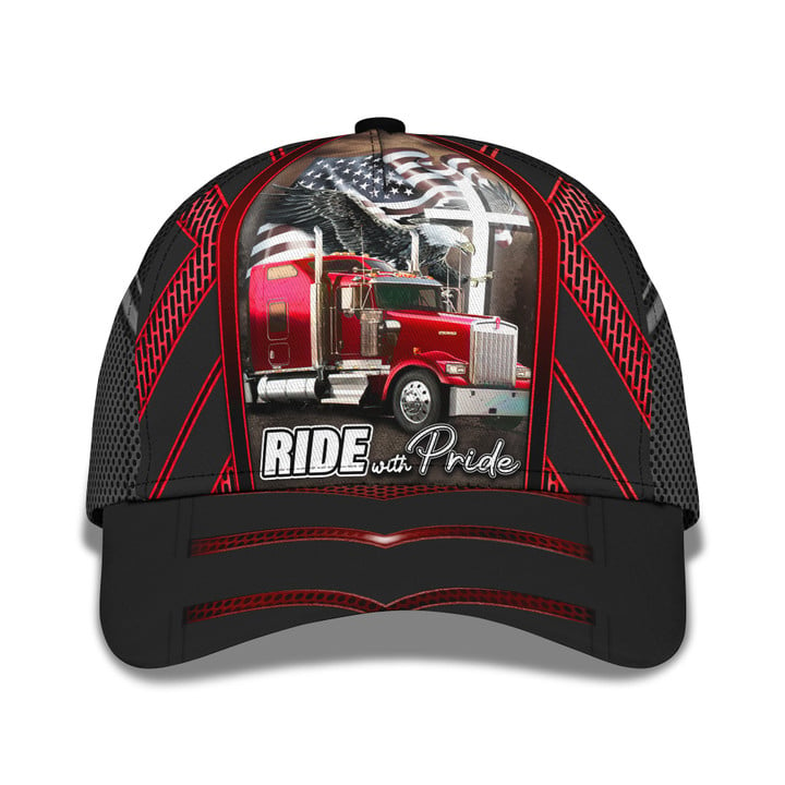 Ride With Pride Red Big Truck Classic Cap
