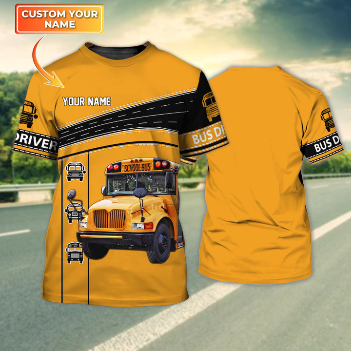 Bus Driver Custom Name 3D Shirts Gift For Men and Women