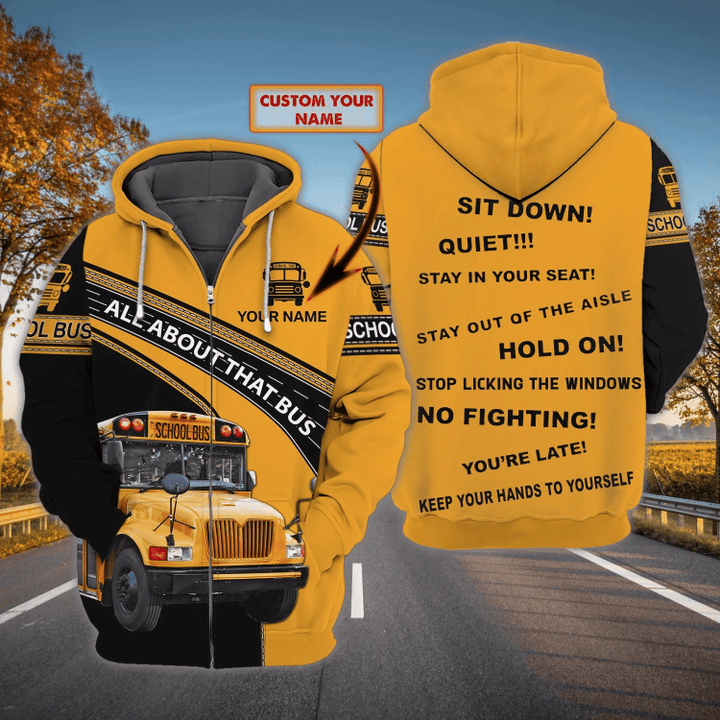All About That Bus - Personalized Name 3D Zipper hoodie - TD96 164