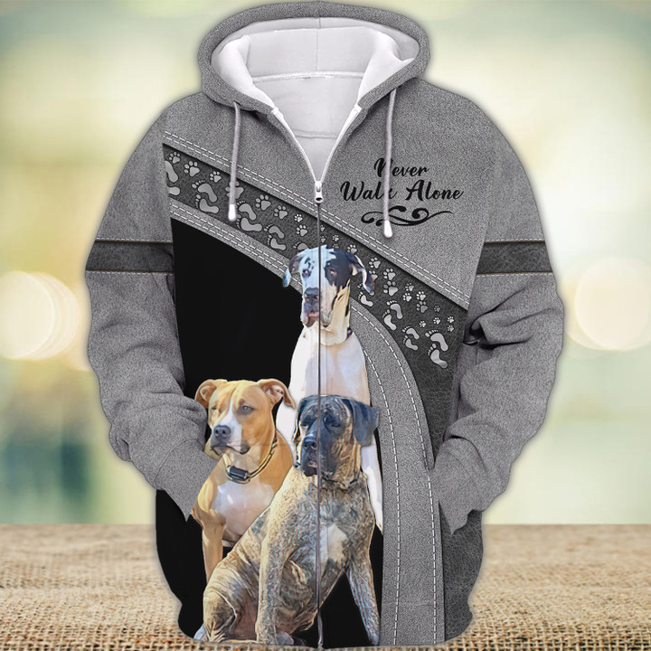 Dogs Love Never Walk Alone 3D Full Print Shirts 2406