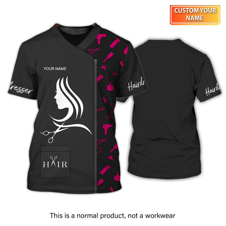 Fashion Custom Hair Uniform Hairdresser Tee Shirt Hairstylist Tools T-Shirts [Non workwear]