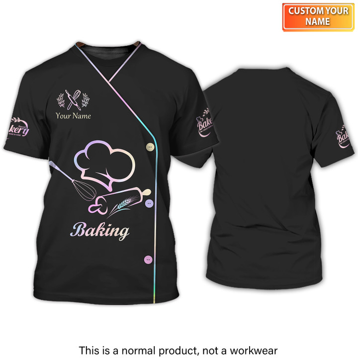 Baker Personalized T-Shirt Baking Uniform Baking Pattern Tshirt [Non-Workwear]