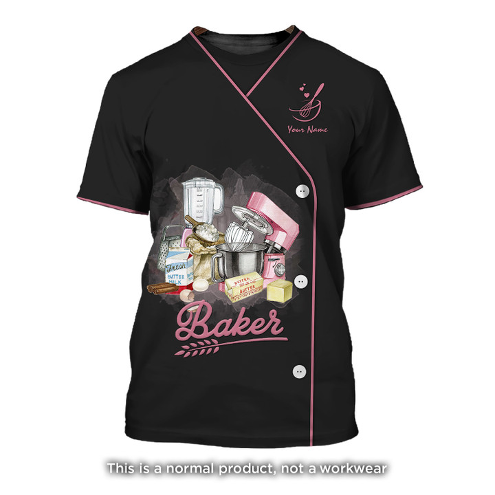 Baker Personalized T-Shirt Baking Uniform Baking Pattern Gift For Baker & Cake Lover [Non-Workwear]