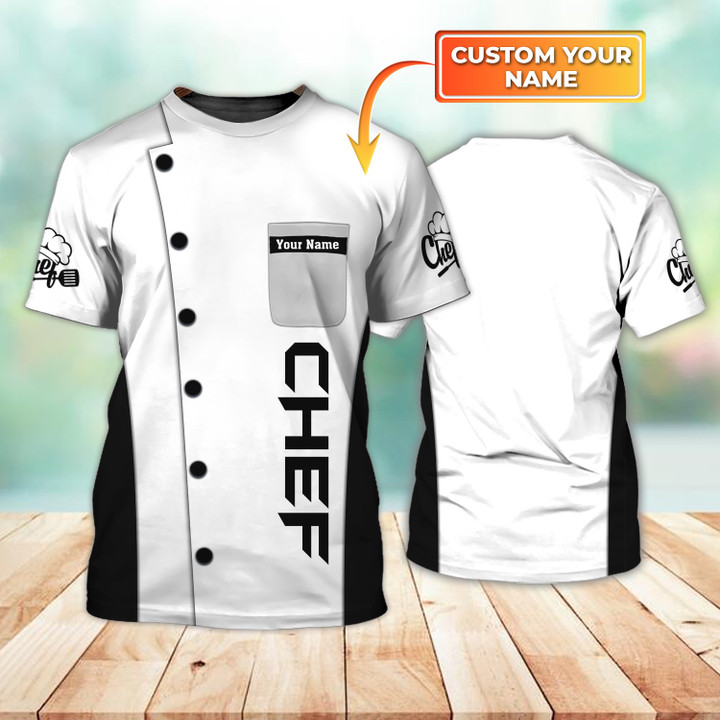 Chef Custom Name 3D Full Print 02 (White Version) [Non Workwear]