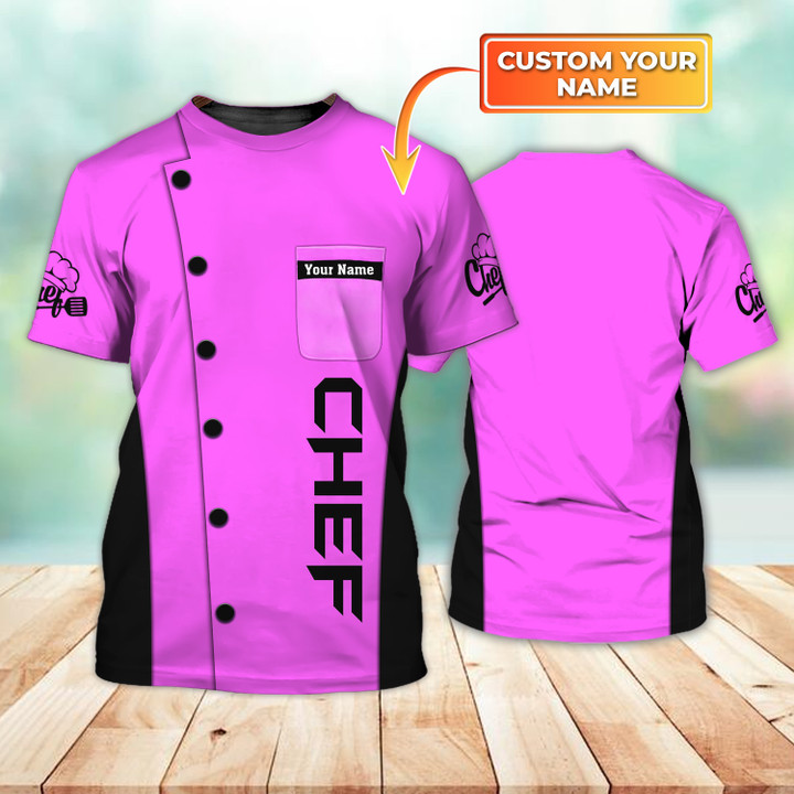Chef Custom Name 3D Full Print 04 (Pink Version) [Non Workwear]