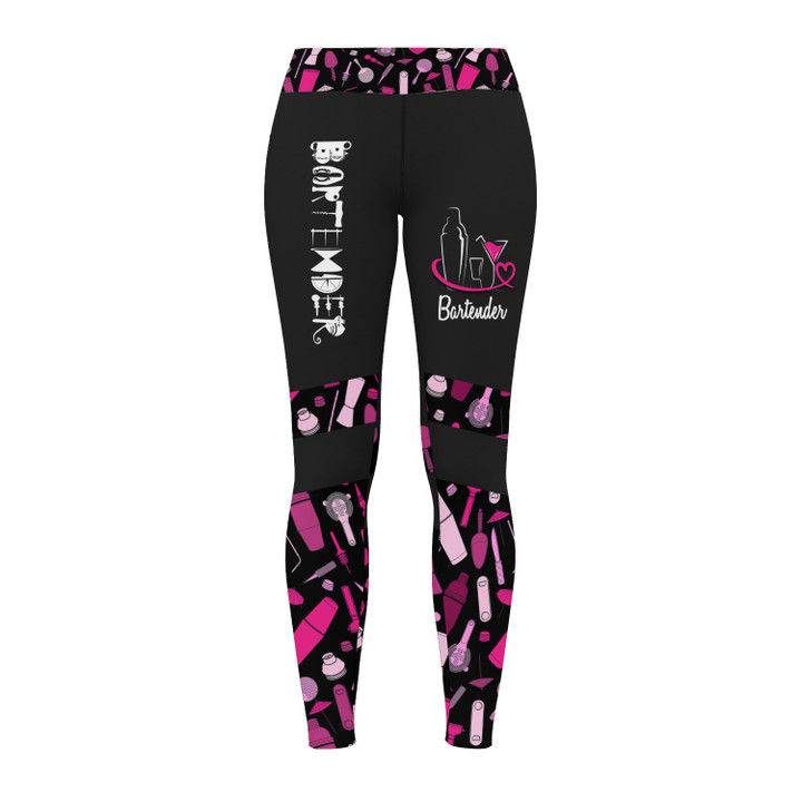 Black Pink Bartender Leggings Gift For Women