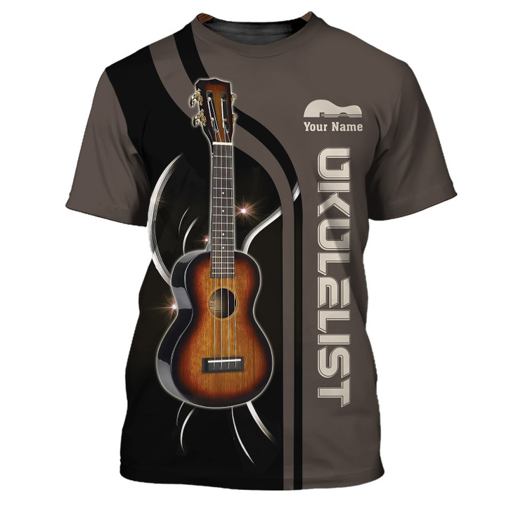 Ukulelist Tee Shirt Guitar Personalized Name 3D Tshirt Gift For Ukulelist