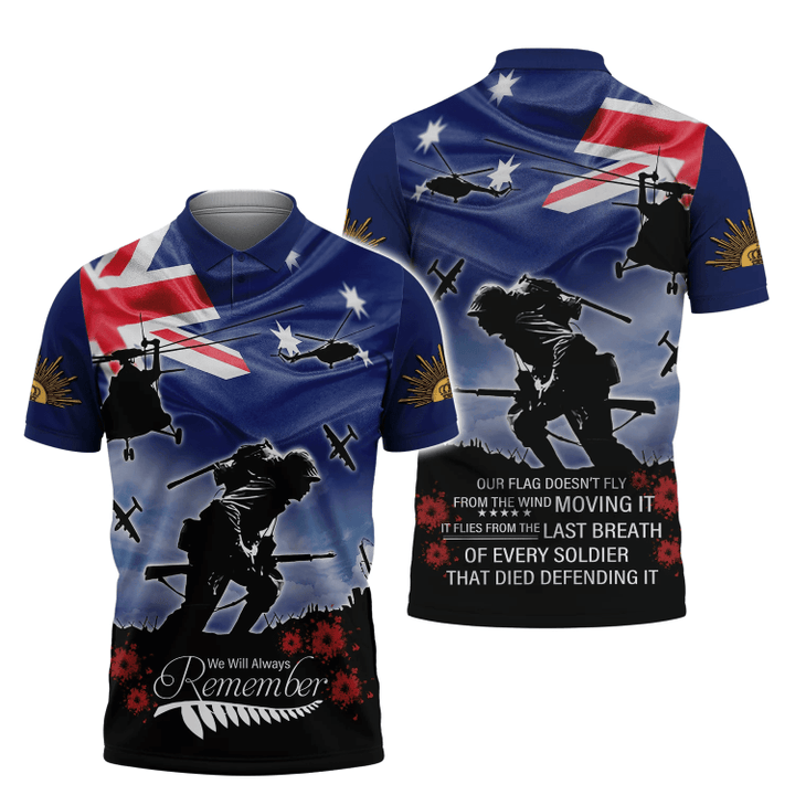 Anzac Day 25 April, Lest We Forget, Anzac Memorial 3D Polo Shirt 381, Nsd99