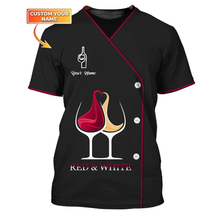 Wine Lover Clothing Red & White Custom Tee Shirt Wine Lovers Shirt