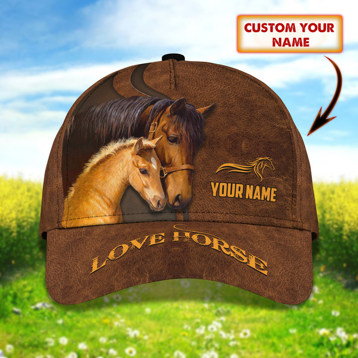 Love Horse Custom Name 3D Classic Cap