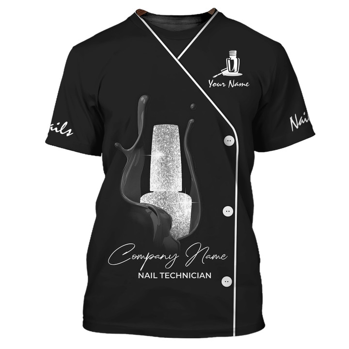 Nail Artist T shirt Custom Nail Salon Uniform Manicurist Tee Shirt [Non Workwear]