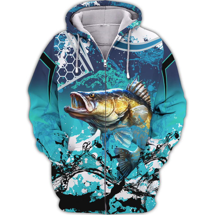 Bass Fishing Blue 3D Hoodie Shirt For Men Hunting Life Hoodie Gifts
