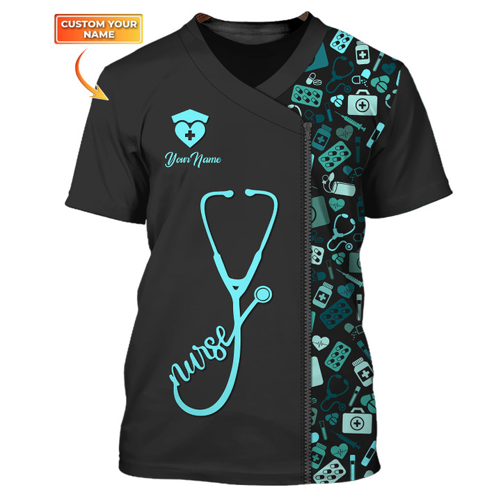 Nursing Tools Pattern Shirts Medical Scrubs Clothing Custom Nurse Tshirt