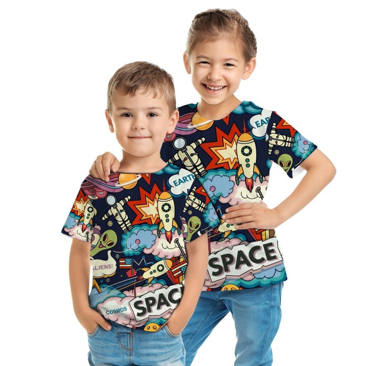 Aliens Space Kid T Shirt