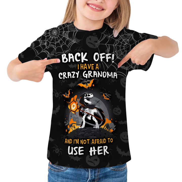 I Have A Crazy Grandma 3D Kid T-Shirt Halloween Gift For Grandchildren