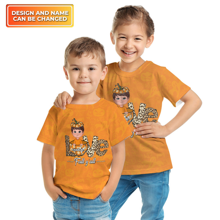 Love Fall Your All Personalized Kid T-Shirt