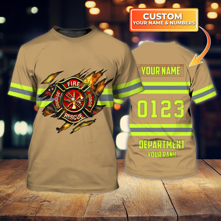 Firefighter Custom 3D Shirts 1406 (Yellow ver)