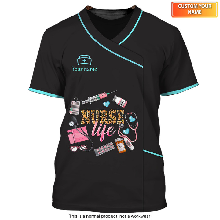 Nurse Life Uniform Medical Scrubs Clothing Custom Nursing Tshirt (Non-workwear)