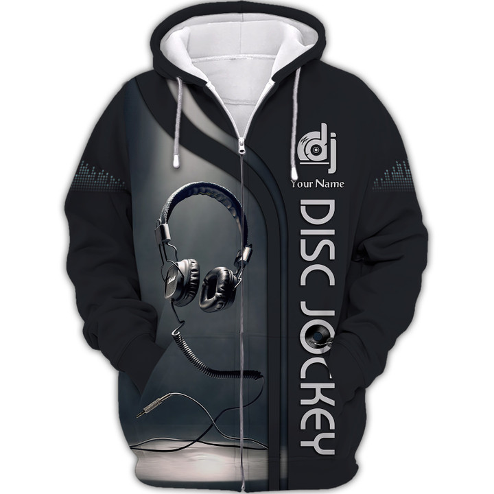DJ Headphone 3D Shirt Disc Jockey Custom Zipper Hoodie Gift For DJ
