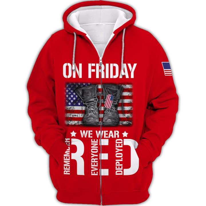 On Friday We Wear Red US Veteran 3D All Over Printed Hoodie T Shirt