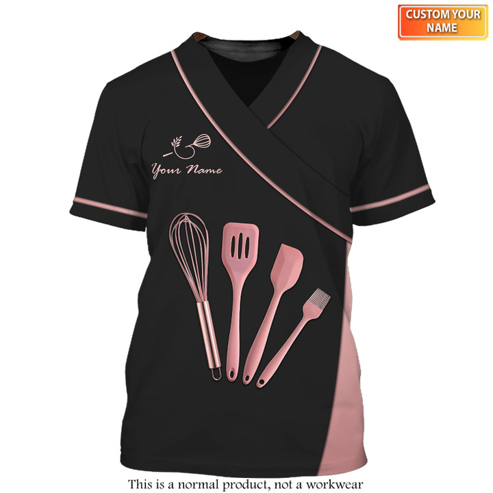 Rose Luxury Baker Custom T-Shirt Baking Uniform Bakery Tool Tshirt [Non-Workwear]