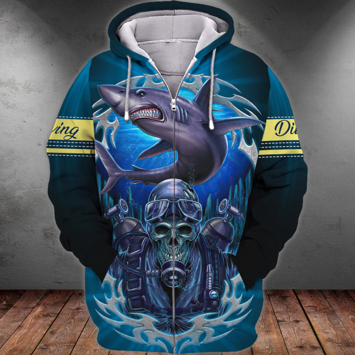 Scuba Diving 3D All Over Printed T Shirt Diver Hoodie Tshirt 001