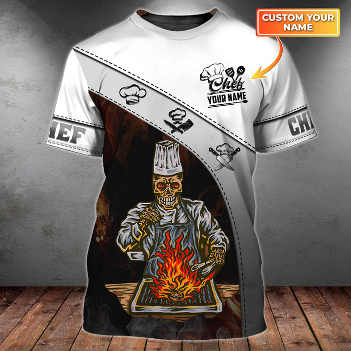 Chef Skull 3D Full Printed Zip Hoodies Tshirt 002