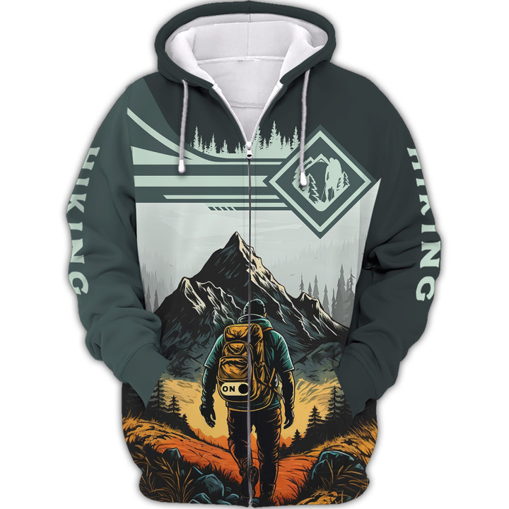 Hiking Mountain 3D All Over Printed Hoodie T Shirt