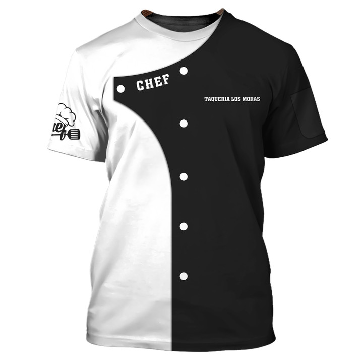 Chef Personalized Tee Shirt Chef Apparel Chef Wear Cook Shirts Chef Uniform Black & Red