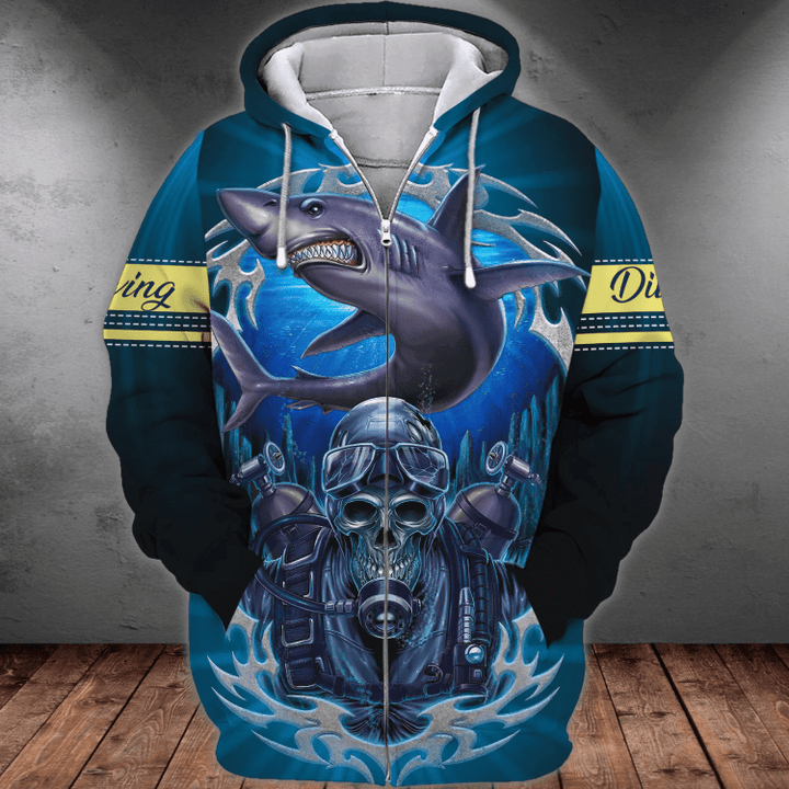 Scuba Diving 3D All Over Printed T Shirt Diver Hoodie Tshirt 001