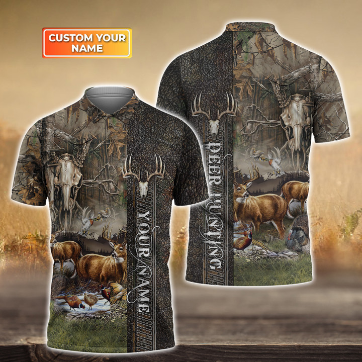 Deer Hunting Personalized 3D Polo Shirt
